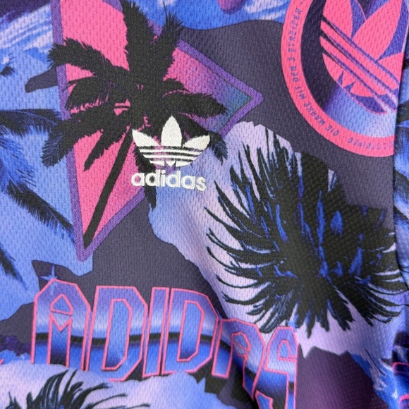 Adidas Men's Palm Tree Shirt size Small Purple/Black - Picture 6 of 8